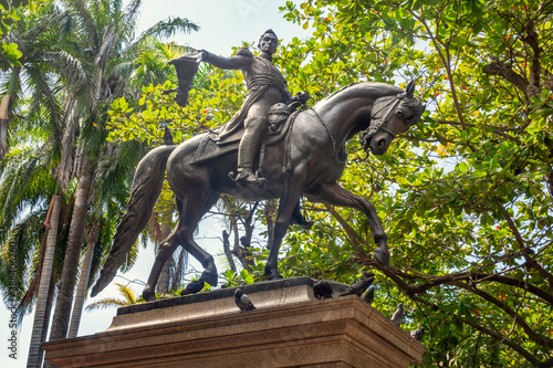 Statue of Simon Bolivar in Cartagena, Colombia photo