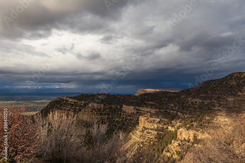 Storm clouds over Mesa Verde National Park  Colorado  USA