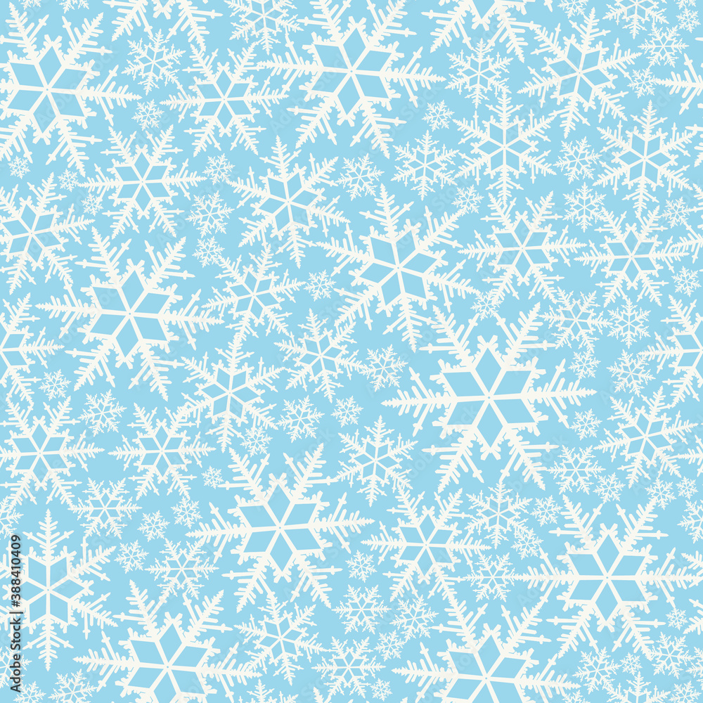 Blue and white allover snowflakes pattern Blue and white allover snowflakes pattern