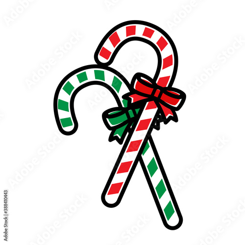 クリスマス　ステッキ　しましま　イラスト素材