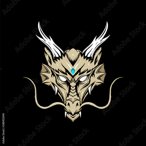 Dragon head - vector logo illustration mascot