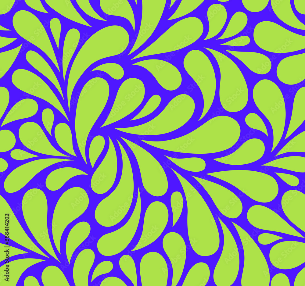 Fototapeta premium Vector seamless pattern with drops. Abstract floral background. Stylish colorful texture.