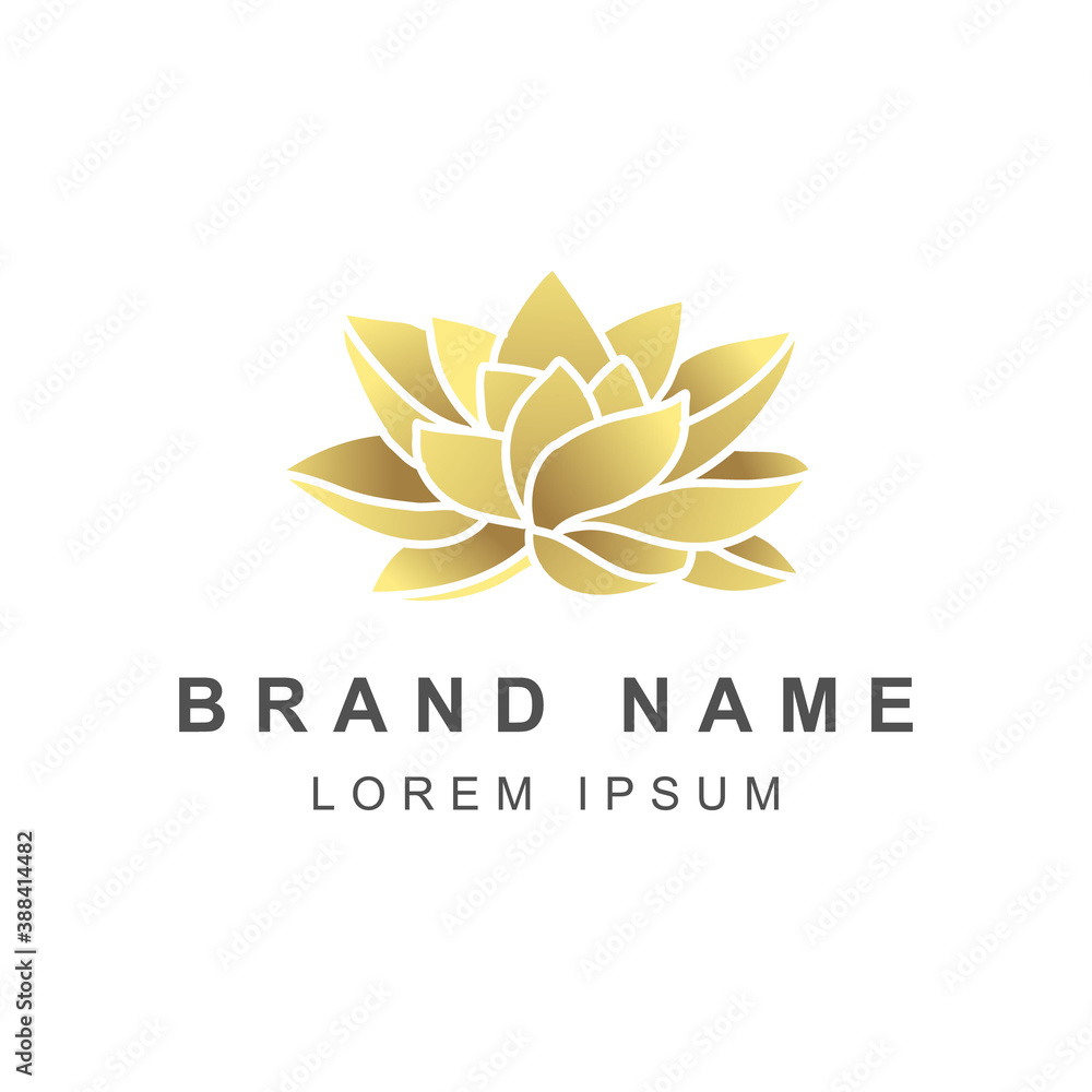 Golden rose, lotus, gardenia flower vector. flower logo. Stock-vektor |  Adobe Stock