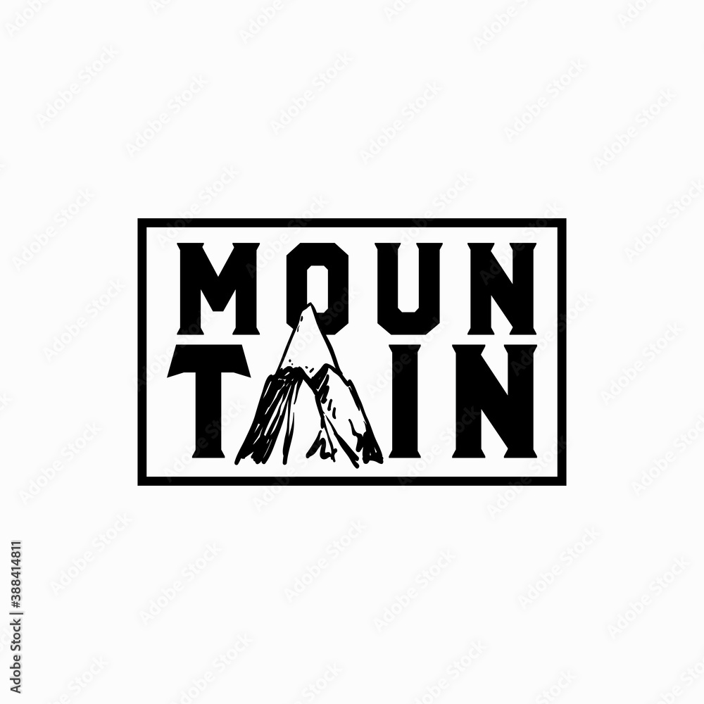 Mountain text for sticker or label ready use design template Mountain text for sticker or label ready use design template