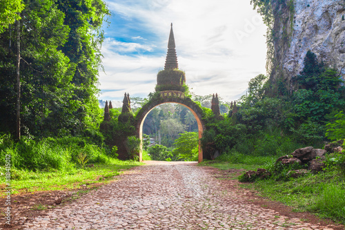 Temple gate at Khao Na Nai Luang Dharma Park in Surat Thani, Thailand. photo