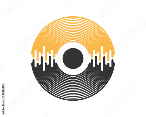 Vinyl recorder with sound wave effect inside