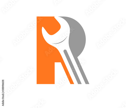 R Letter repair with wrench inside