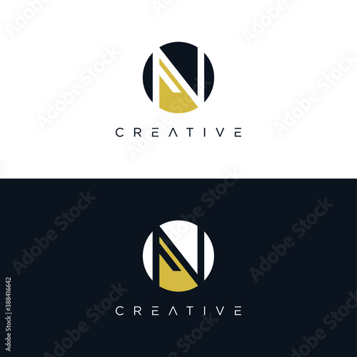 Modern unique creative Nlogo design, Minimal N initial based vector icon. photo