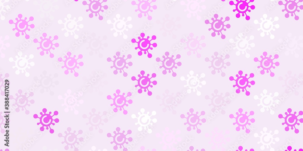 Light Pink vector background with covid-19 symbols. Light Pink vector background with covid-19 symbols.
