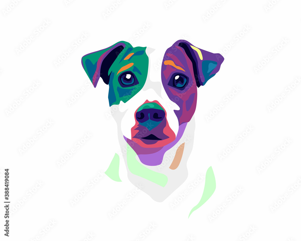 pop art dog with isolated white background pop art dog with isolated white background