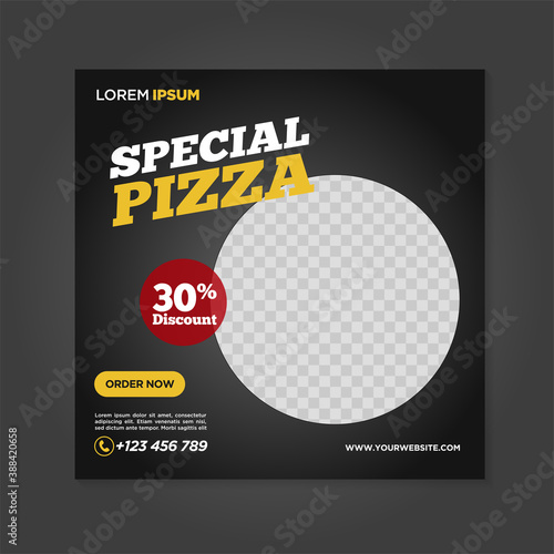Restaurant food social media banner post design template