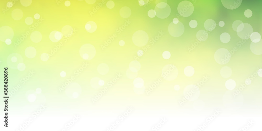 Light Green, Yellow vector texture with circles. Light Green, Yellow vector texture with circles.