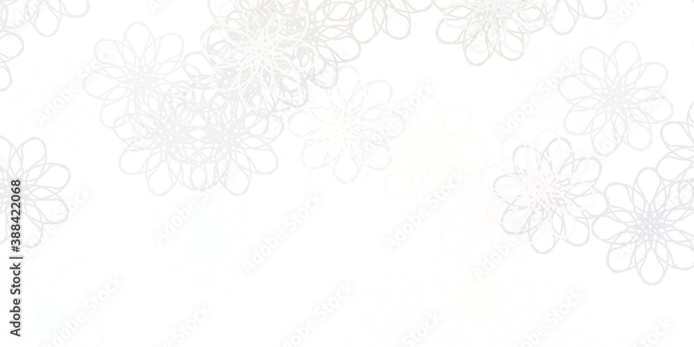 Light Purple vector doodle template with flowers. Light Purple vector doodle template with flowers.