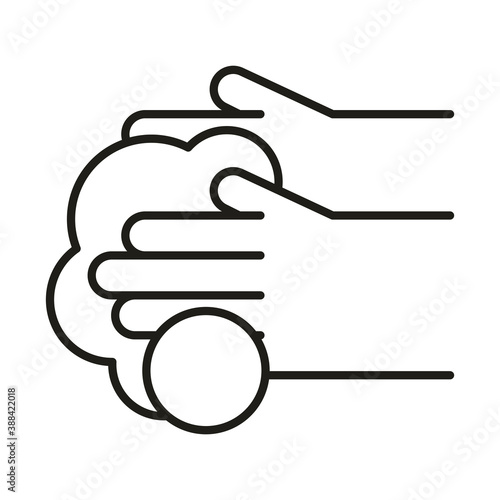 virus protection, washing your hands frequently line icon