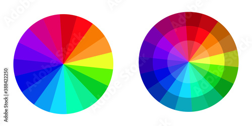 Vector palette in the form of a colored circular wheel. Chromatic rainbow chart. Stock image. EPS 10.