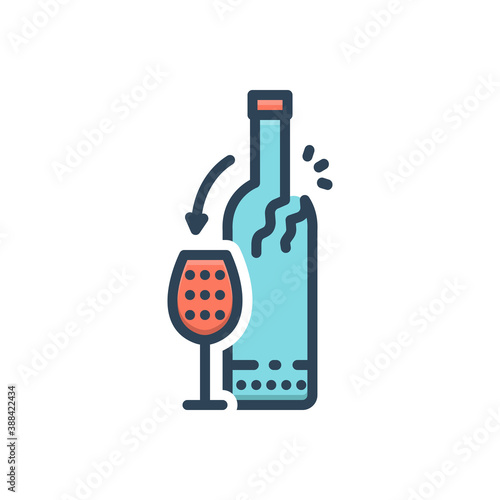 Color illustration icon for consume