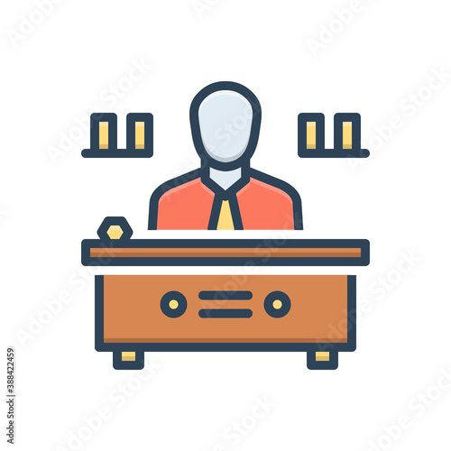 Color illustration icon for director