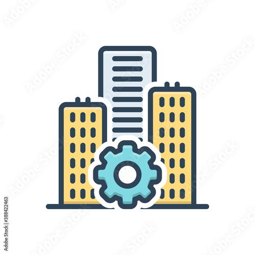 Color illustration icon for establishment