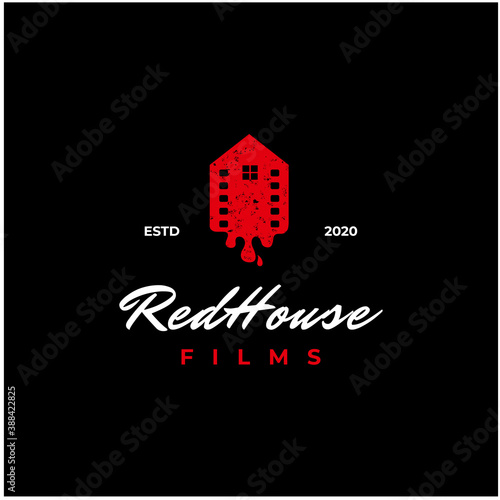 Vintage retro rustic House film production studio logo design
