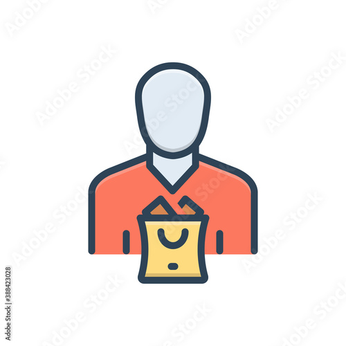 Color illustration icon for consumer