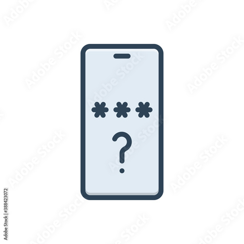 Color illustration icon for forget