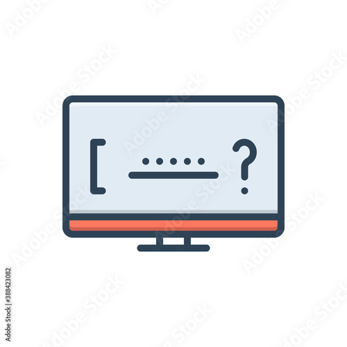 Color illustration icon for forget