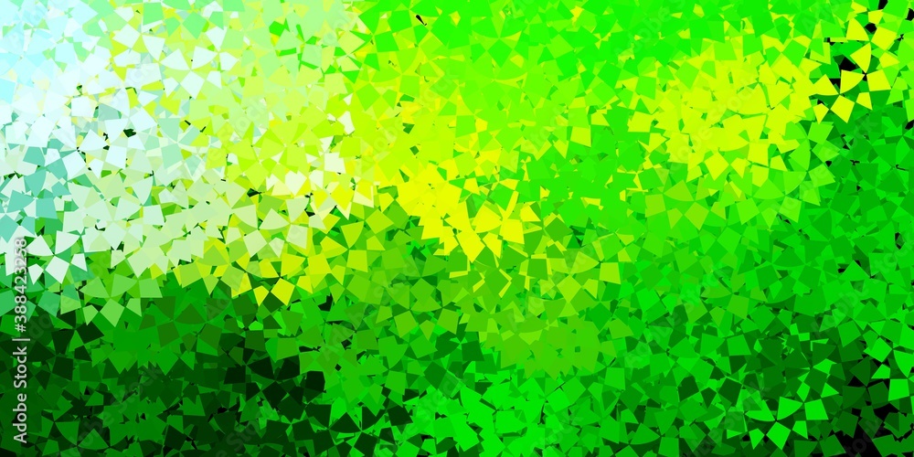 Fototapeta premium Light green, yellow vector backdrop with triangles, lines.