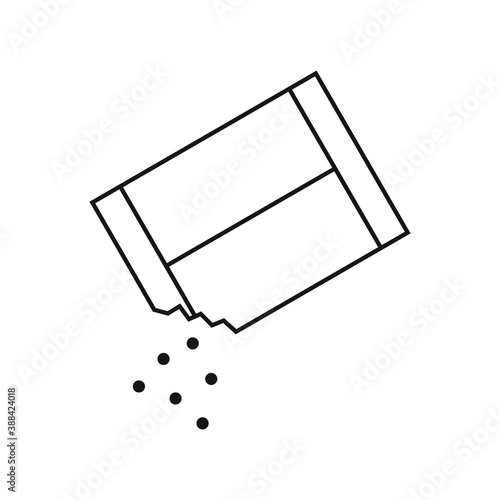 Open paper sachet icon  packet soluble powder  soluble medication. vector illustration