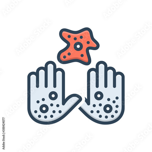 Color illustration icon for dirty