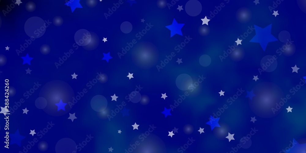 Light BLUE vector background with circles, stars. Light BLUE vector background with circles, stars.