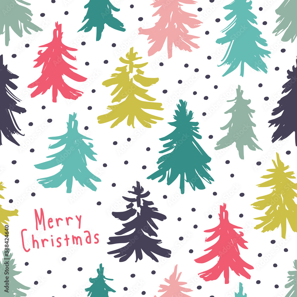 Seamless pattern with Christmas trees. Seamless pattern with Christmas trees.
