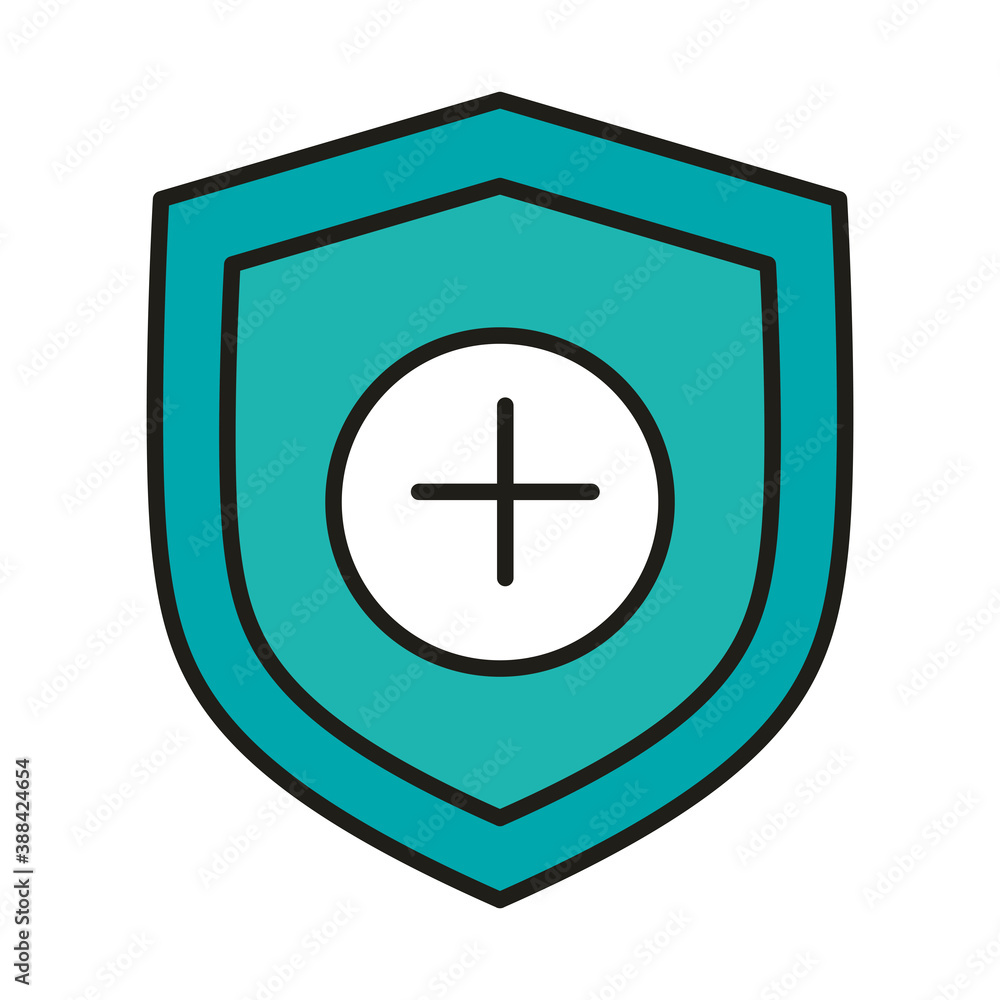 virus protection shield medical prevention line and fill icon virus protection shield medical prevention line and fill icon