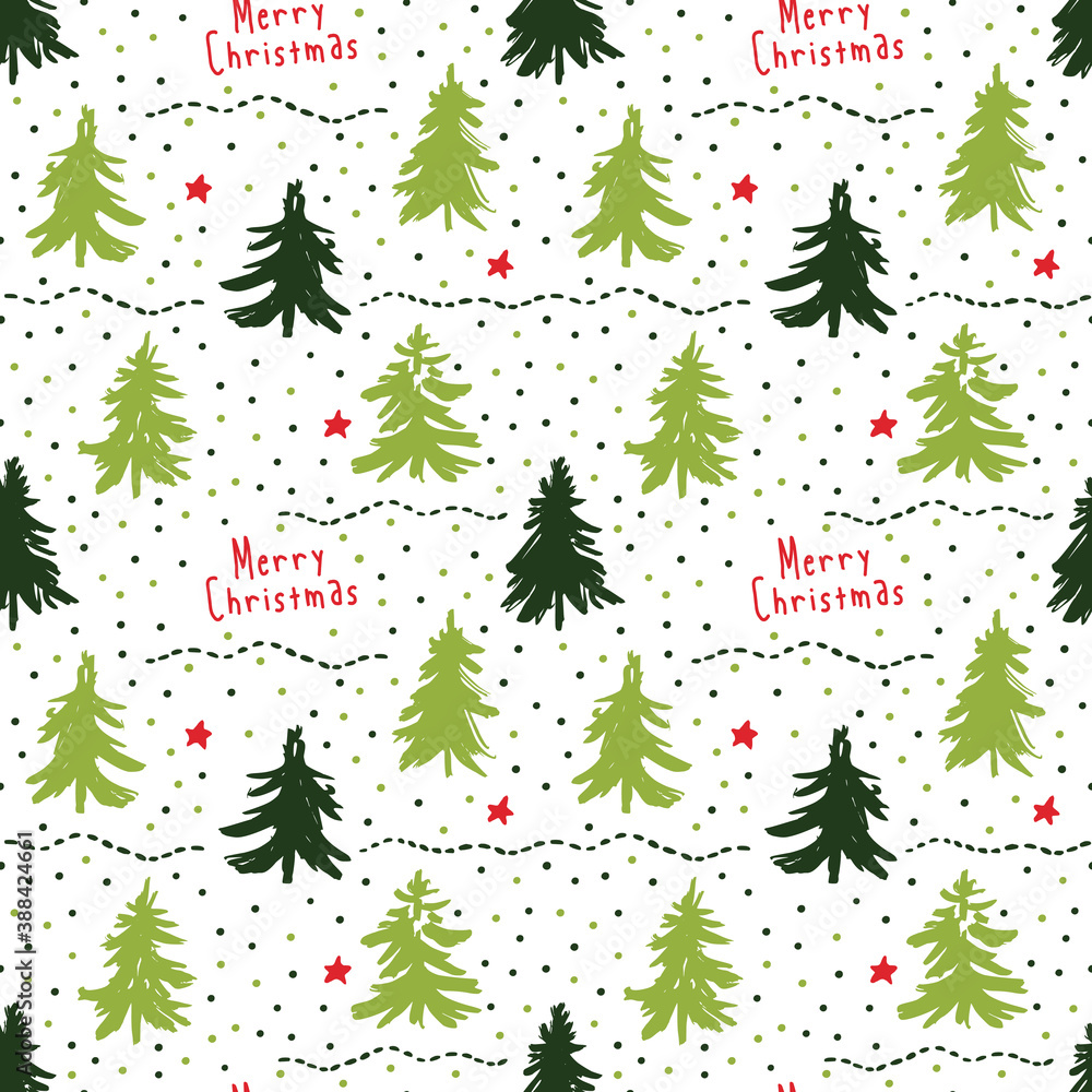 Seamless pattern with green Christmas trees. Seamless pattern with green Christmas trees.