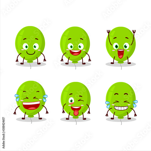 Cartoon character of green balloon with smile expression