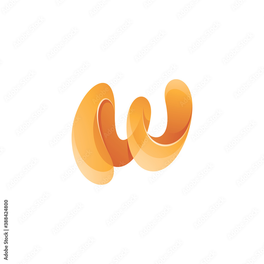 Fototapeta premium Abstract Twist Logotype Letter W Logo Icon