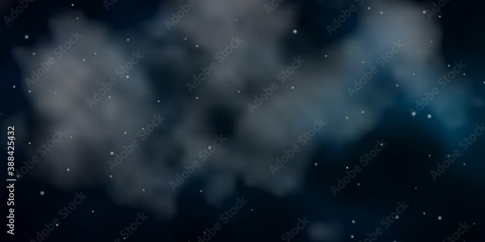 Dark Green vector background with small and big stars.