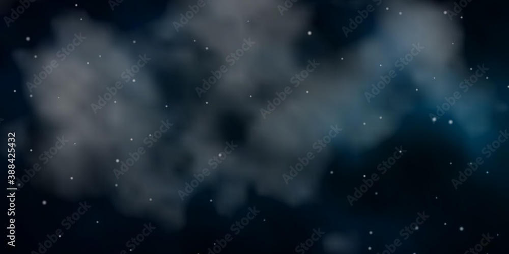 Naklejka premium Dark Green vector background with small and big stars.