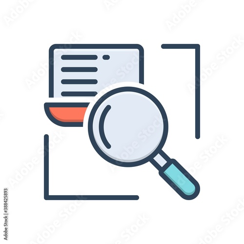 Color illustration icon for research