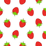 Strawberry seamless pattern design. Strawberry fruit pattern background. Fruit seamless pattern isolated.
