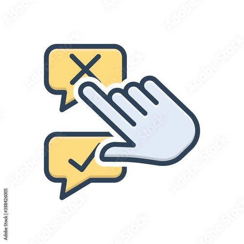 Color illustration icon for disagree