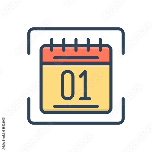 Color illustration icon for month