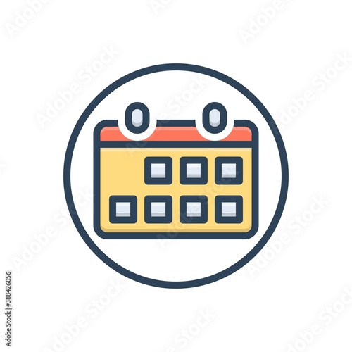 Color illustration icon for month