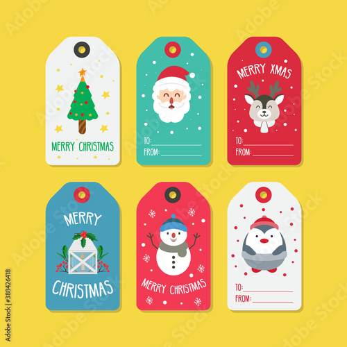 set of christmas labels