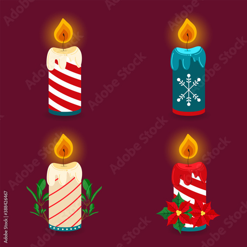 set of christmas candles