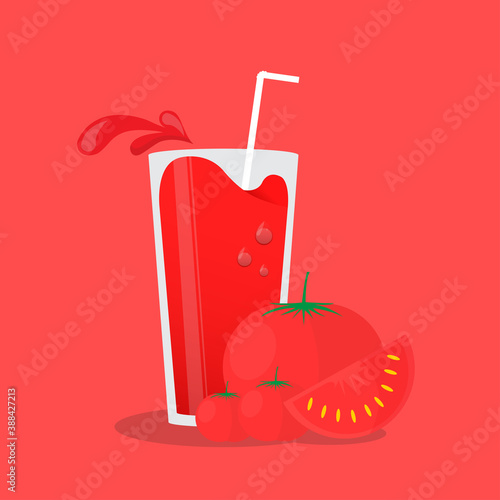 Vector of tomato with splash effect