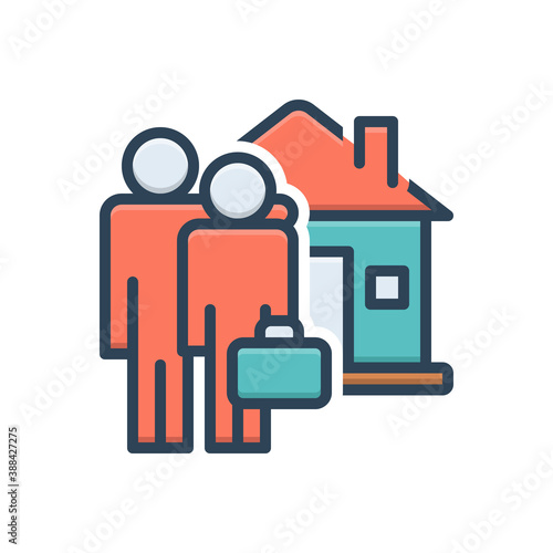 Color illustration icon for accompany