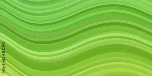 Light Green vector template with curved lines.