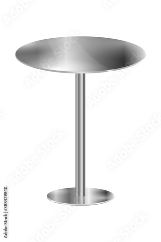 3D illustration of blank metal round table
