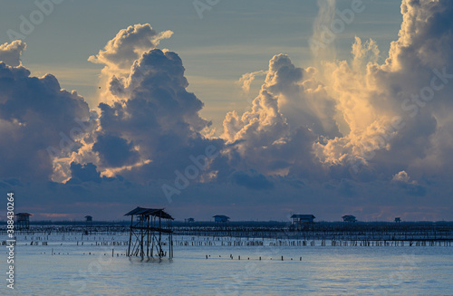
Beautiful Ocean Sunrise Seascape , Bangtaboon - Phetchaburi , Thailand.

