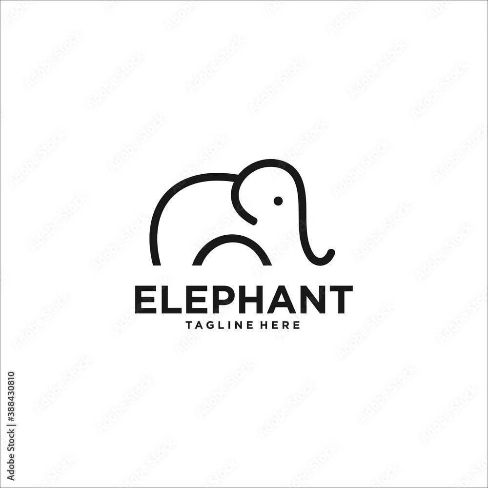 Obraz premium Elephant logo design template silhouette vector icon